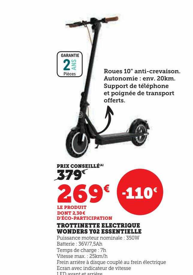 Trottinette électrique Wonders Y02 Essentielle