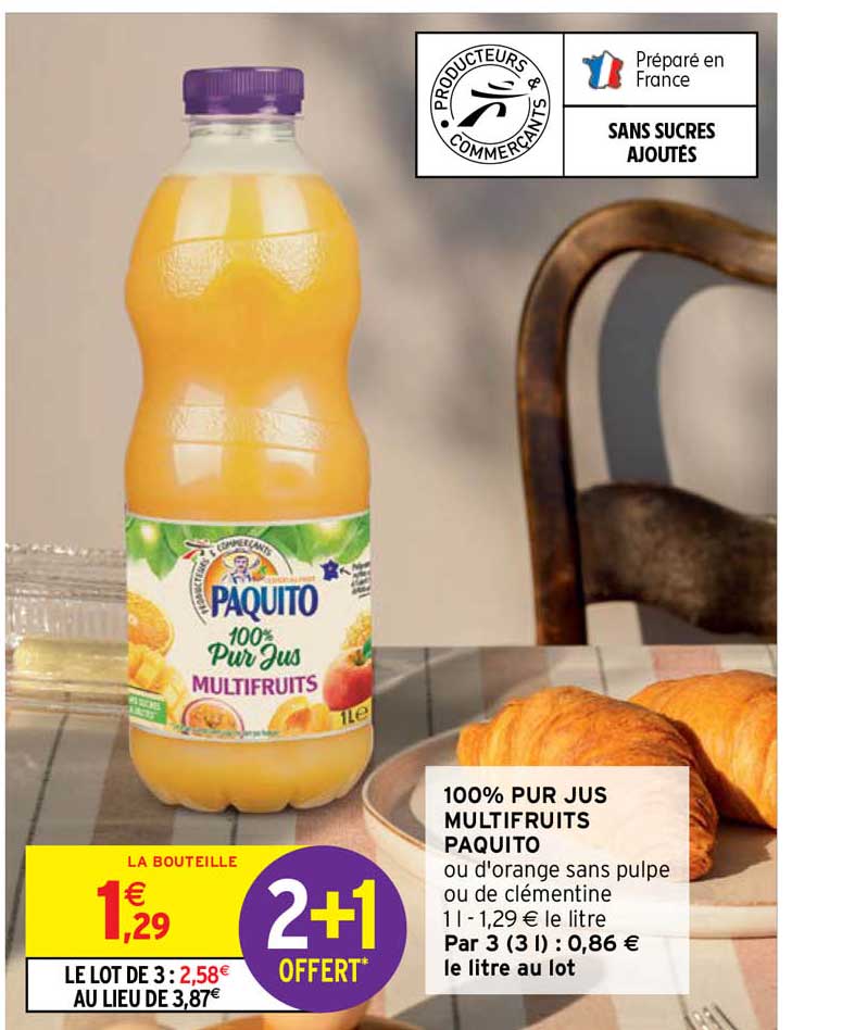 100% Pur Jus Multifruits Paquito