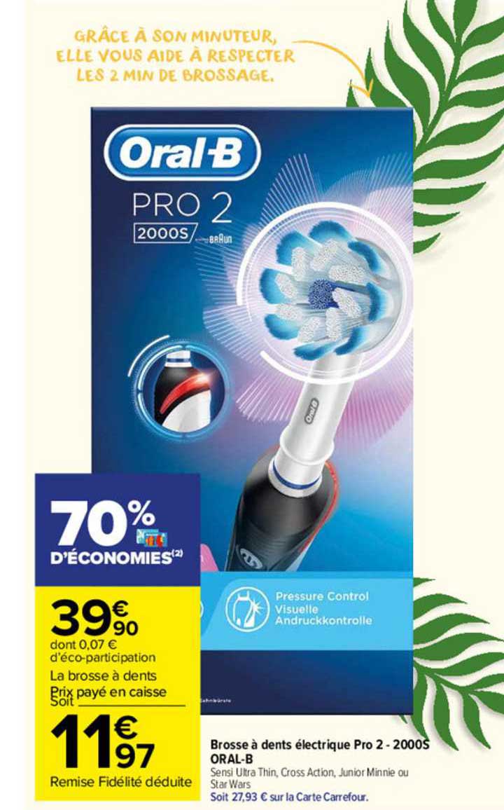 brosse à dents électrique pro 2 - 2000s oral-b