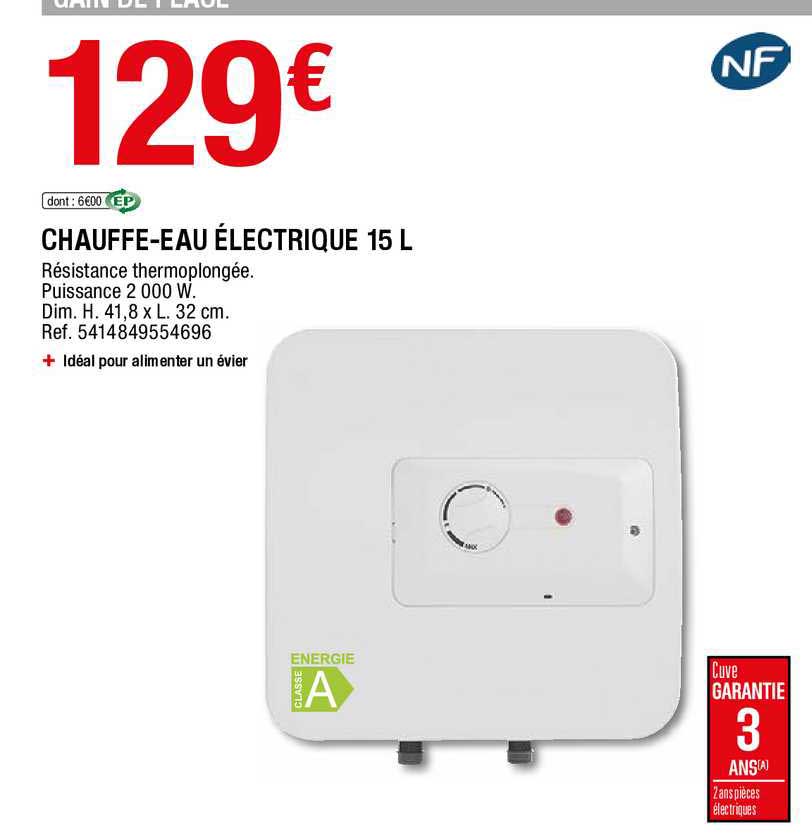 Chauffe-eau électrique 15 L