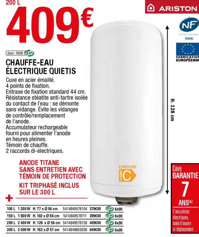 chauffe-eau électrique quietis ariston