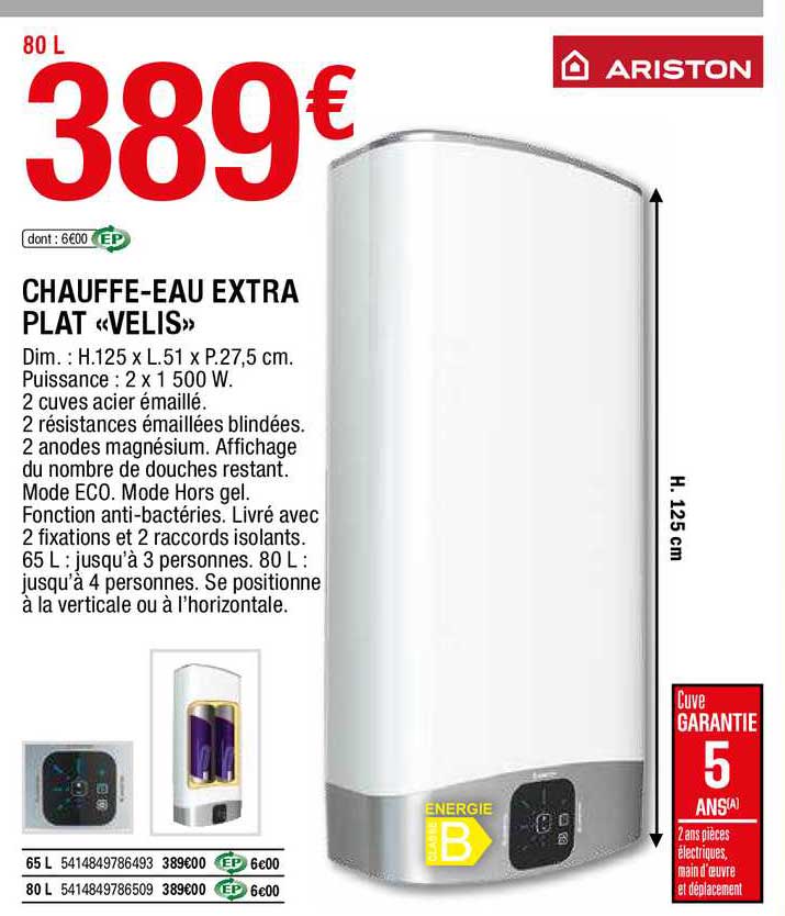 chauffe-eau extra plat «velis»