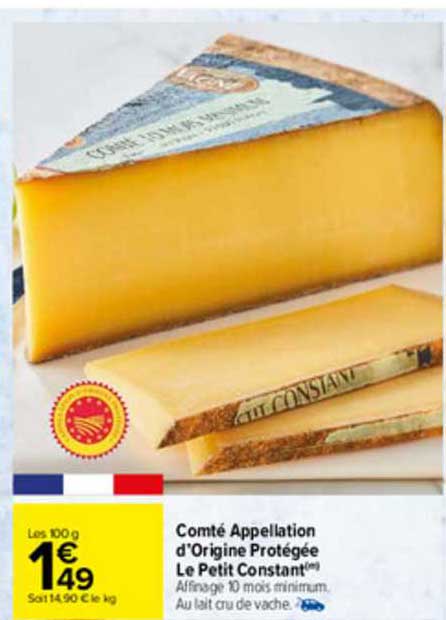 comté appellation d'origine protégée le petit constant