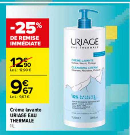 crème lavante uriage eau thermale