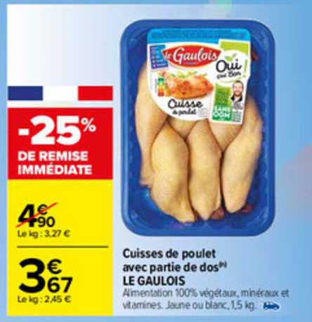 cuisses de poulet avec partie de dos le gaulois