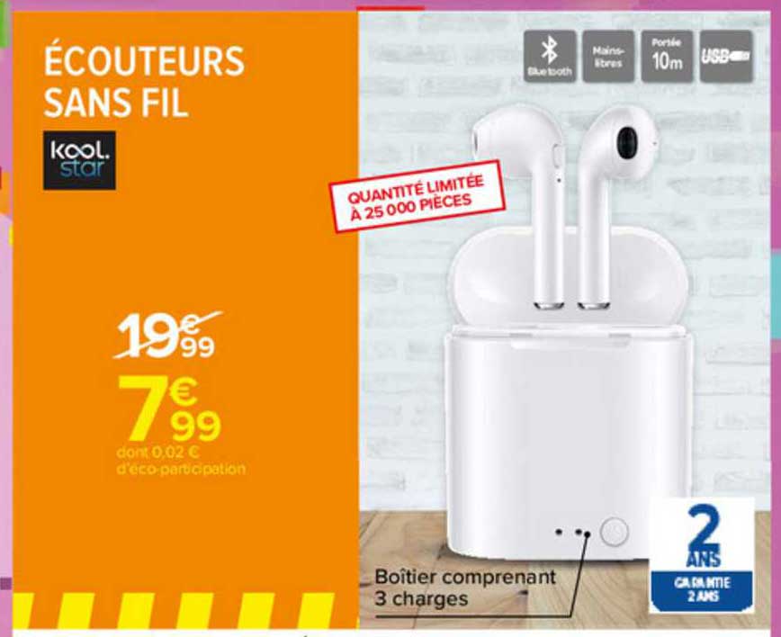écouteurs sans fil kool star