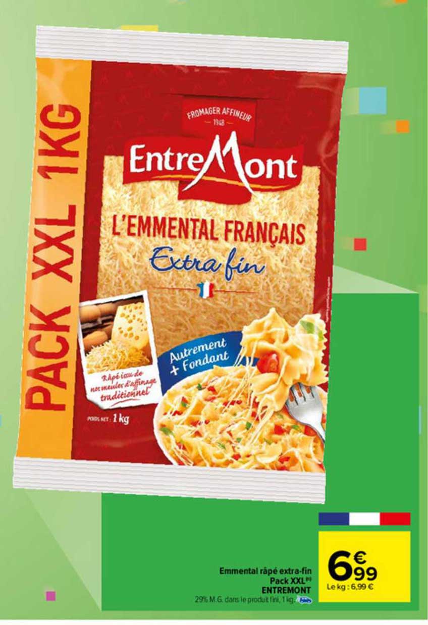 emmental râpé extra-fin pack xxl entremont