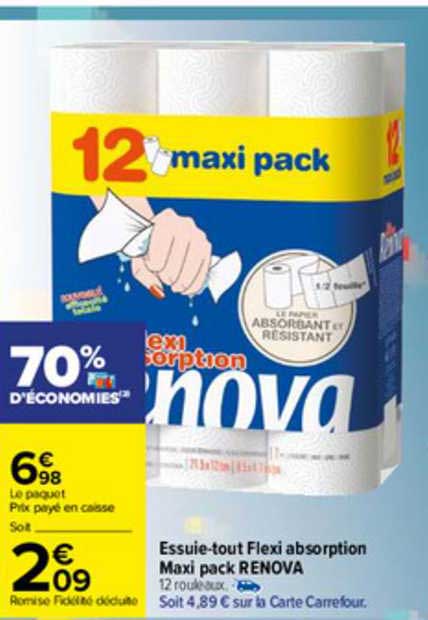 essuie-tout flexi absorption maxi pack renova