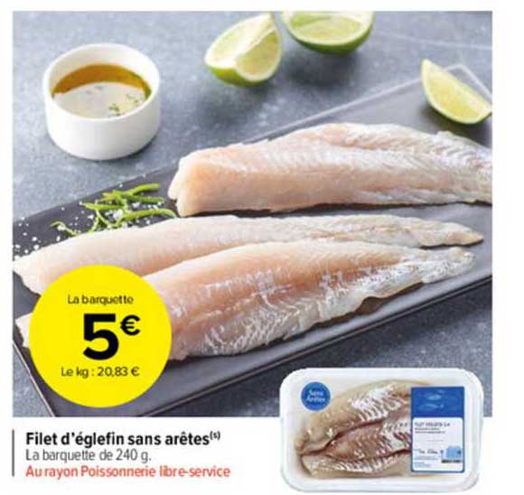 filet d'églefin sans arêtes