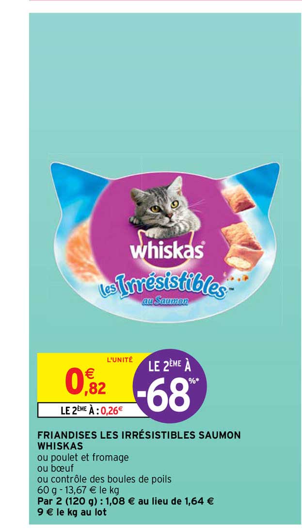 Friandises Les Irrésistibles Saumon Whiskas
