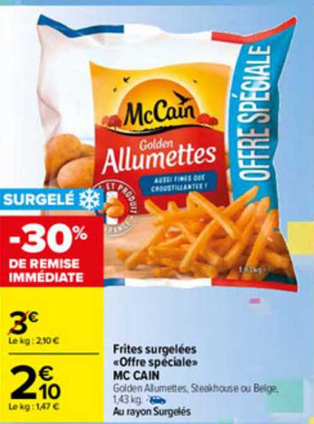 Frites Surgelées «offre Spéciale» Mc Cain
