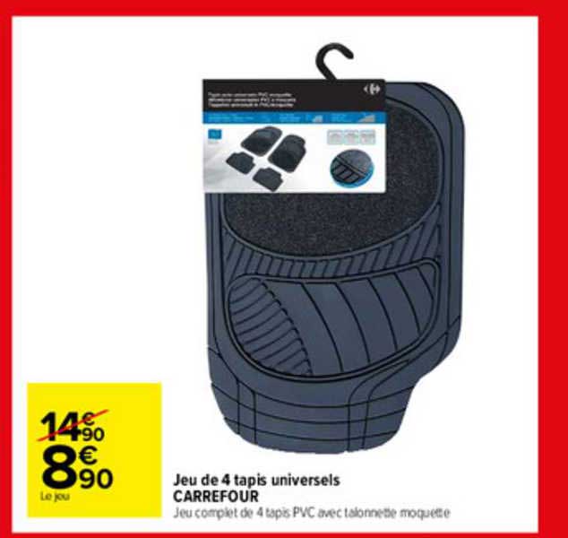 jeu de 4 tapis universels carrefour