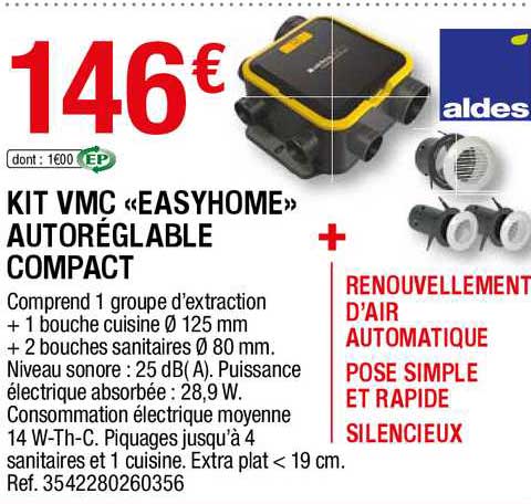 Kit Vmc «easyhome» Autoréglable Compact