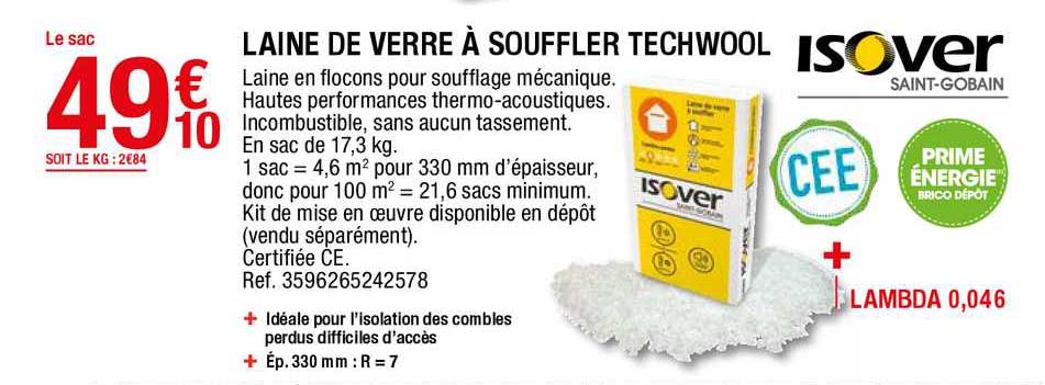 laine de verre à souffler techwool isover
