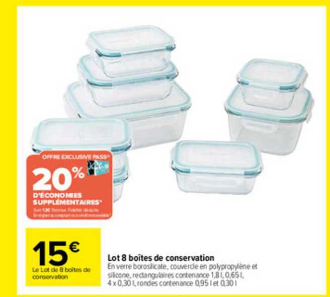 Lot 8 Boîtes De Conservation