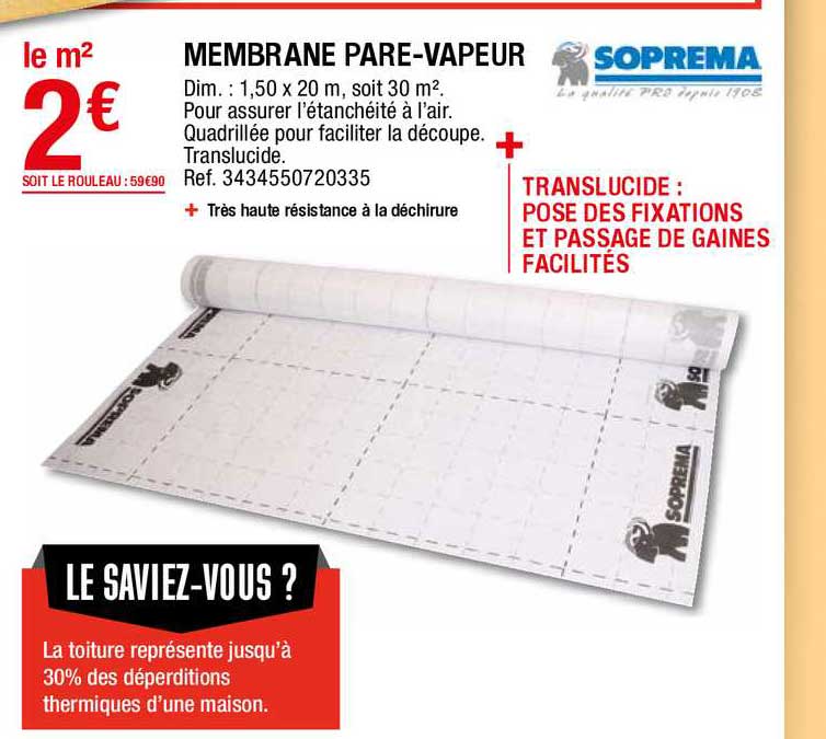 membrane pare-vapeur soprema
