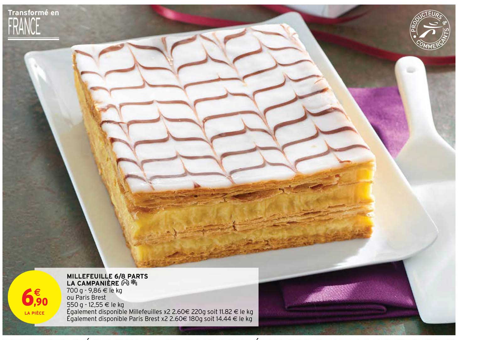 millefeuille 6-8 parts la campanière
