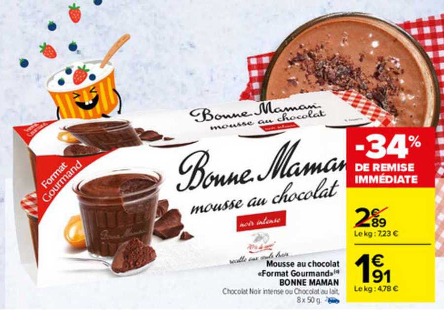 Mousse Au Chocolat «format Gourmand» Bonne Maman