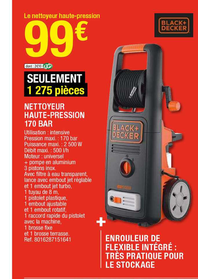 nettoyeur haute-pression 170 bar black + decker