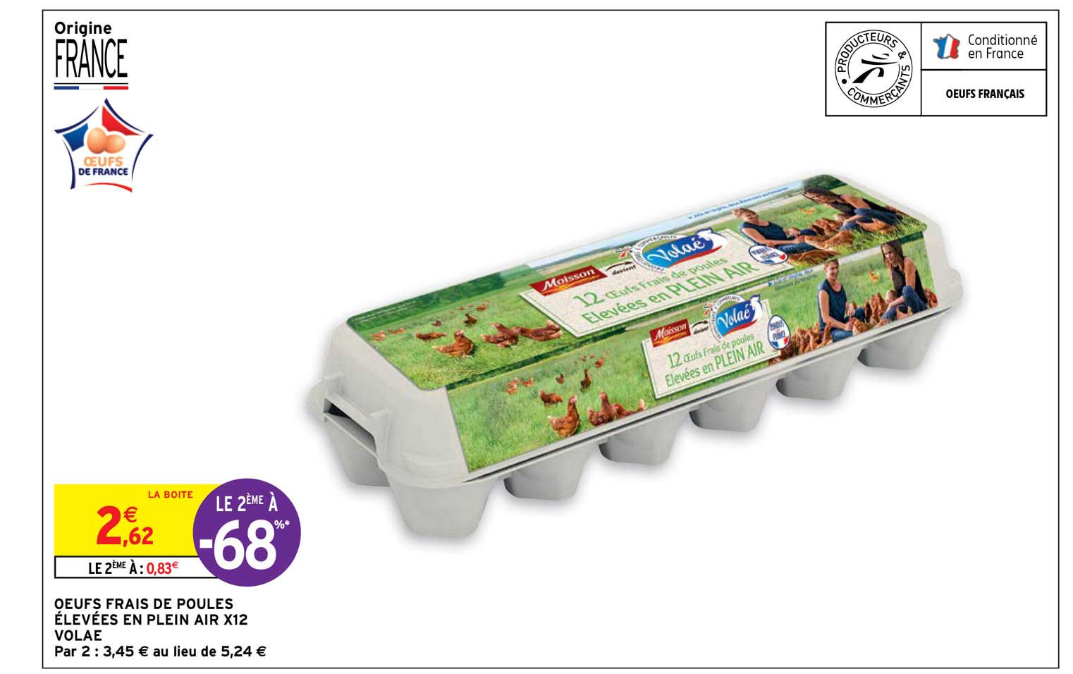 oeufs frais de poules élevées en plein air x12 volaé