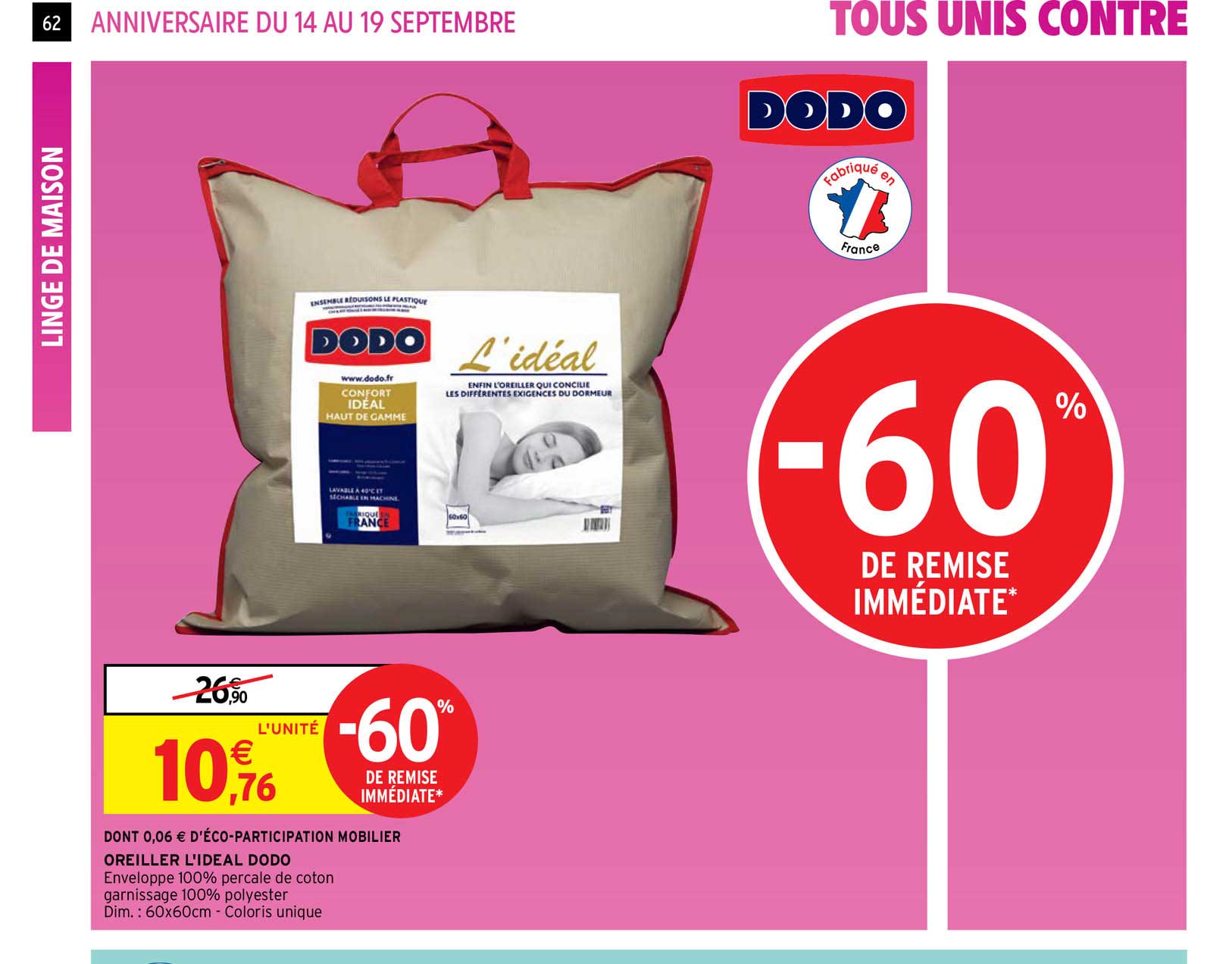 oreiller l'idéal dodo