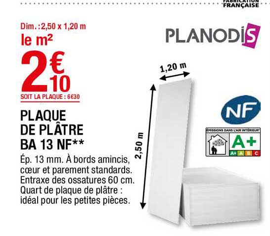 Plaque De Plâtre Ba 13 Nf**