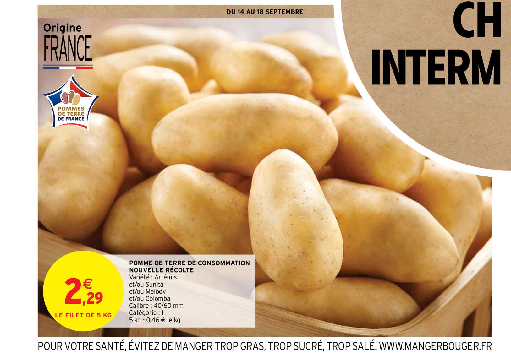 pomme de terre de consommation nouvelle récolte