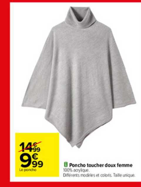 poncho toucher doux femme