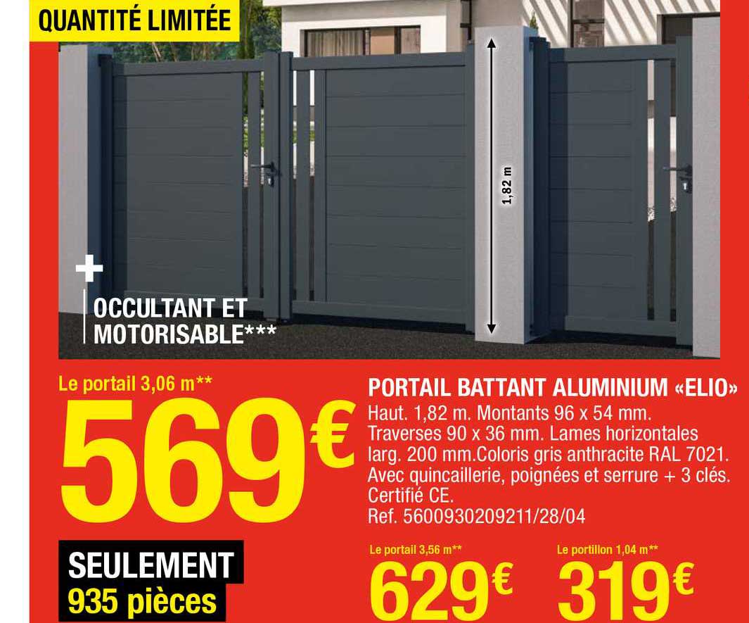Portail Battant Aluminium «elio»