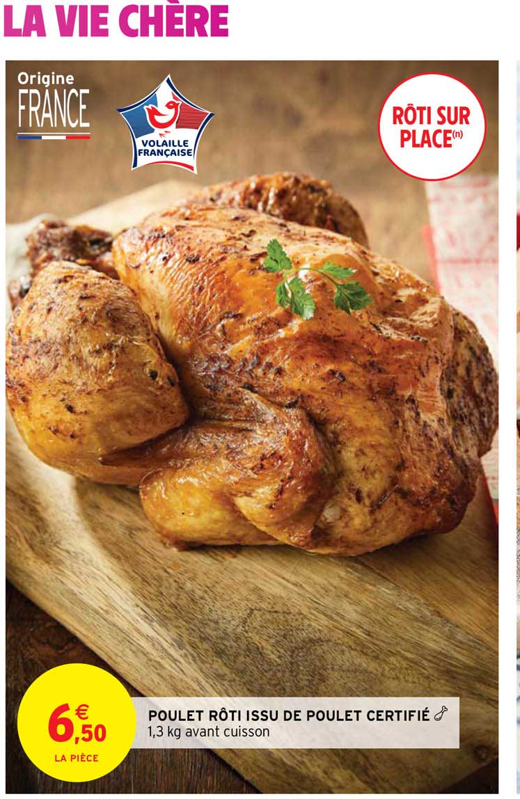 poulet rôti issu de poulet certifié