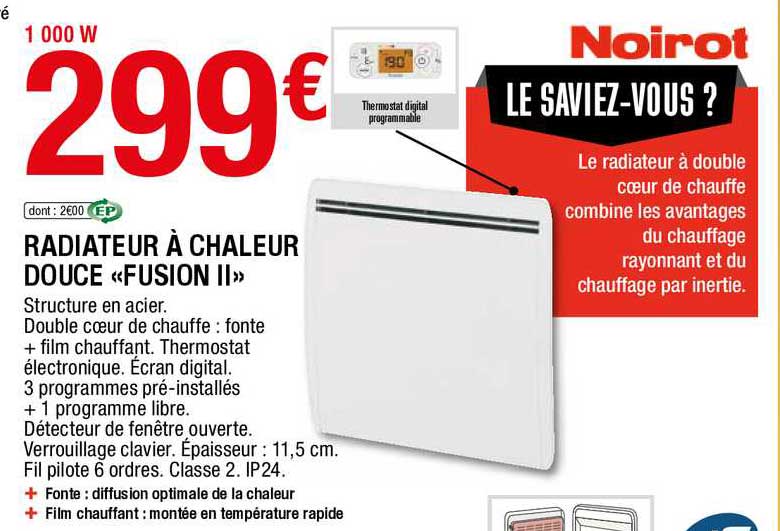 radiateur à chaleur douce «fusion II»