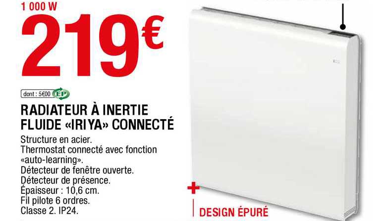 Radiateur à Inertie Fluide «iriya» Connecté