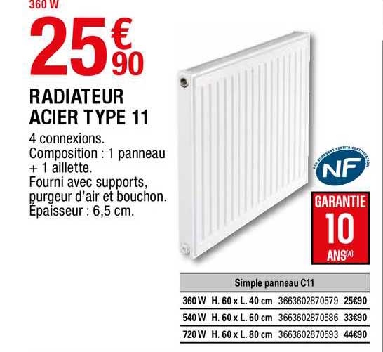 radiateur acier type 11
