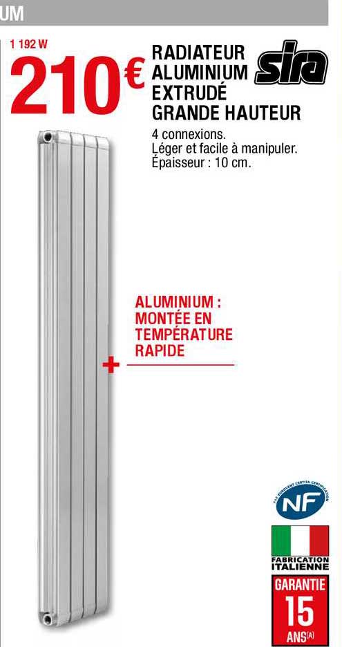 radiateur aluminium extrudé grande hauteur