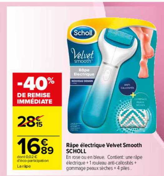 râpe électrique velvet smooth scholl
