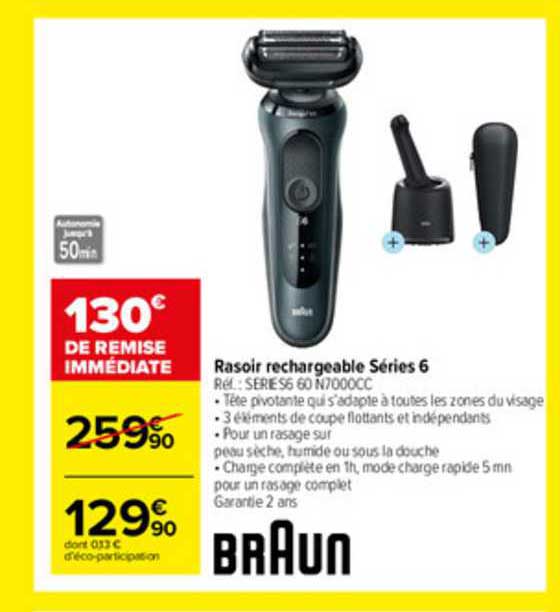 rasoir rechargeable séries 6 braun