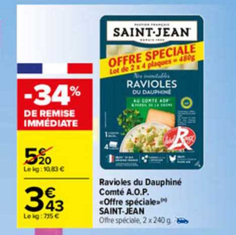 ravioles du dauphiné comté a.o.p. «offre spéciale» saint-jean
