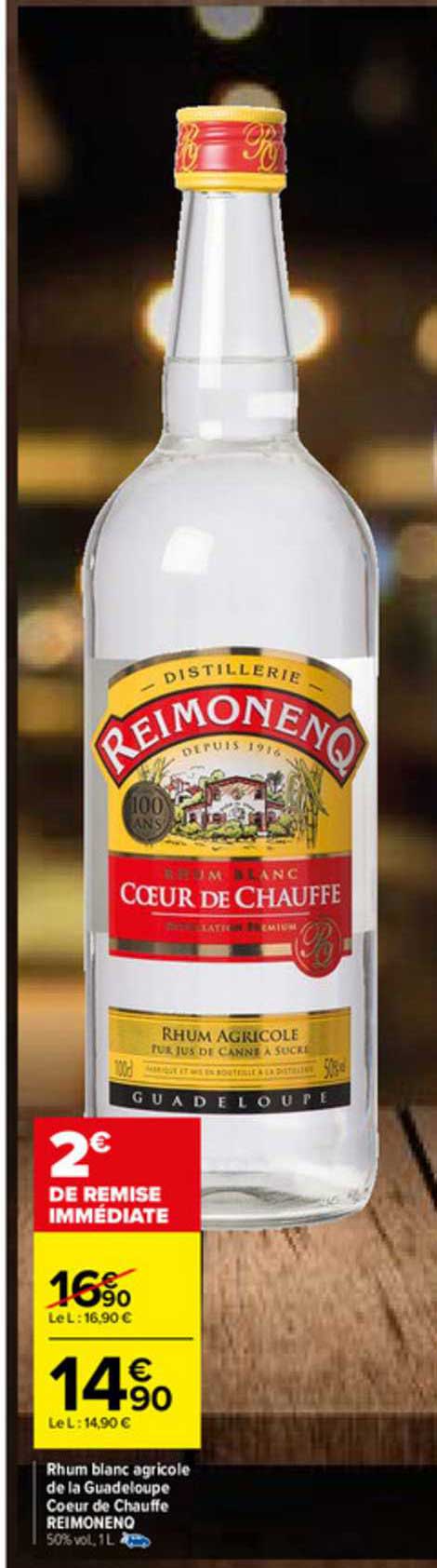 rhum blanc agricole de la guadeloupe coeur de chauffe reimonenq