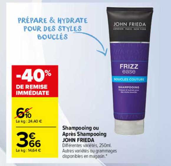 shampooing ou après shampooing john frieda