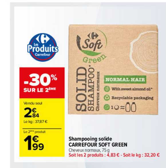Shampooing Solide Carrefour Soft Green