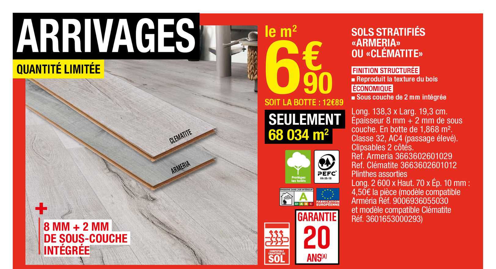 sols stratifiés «armeria» ou «clématite»