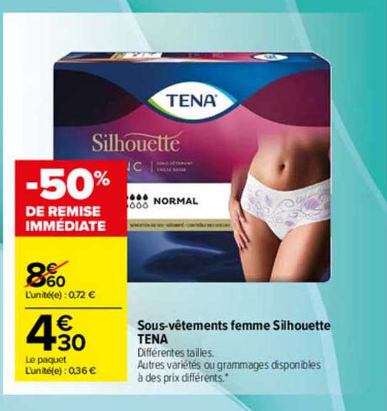 sous-vêtements femme silhouette tena