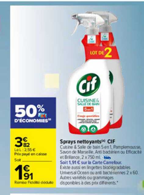 sprays nettoyants cif