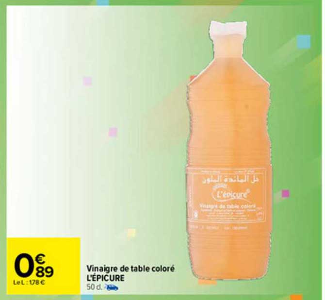 vinaigre de table coloré l'épicure