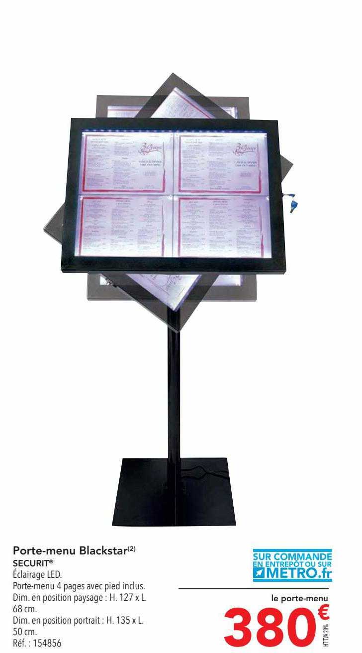 porte-menu blackstar securit