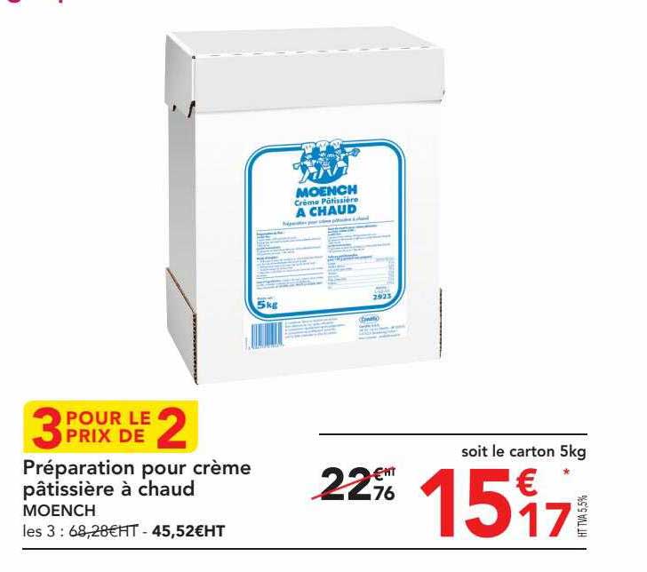 préparation pour crème pâtissière à chaud moench