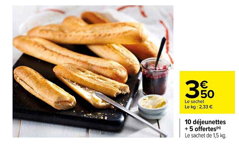 10 déjeunettes + 5 offertes