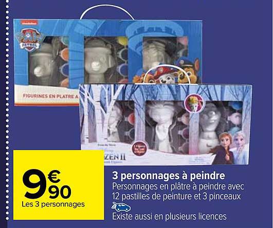 3 personnages à peindre