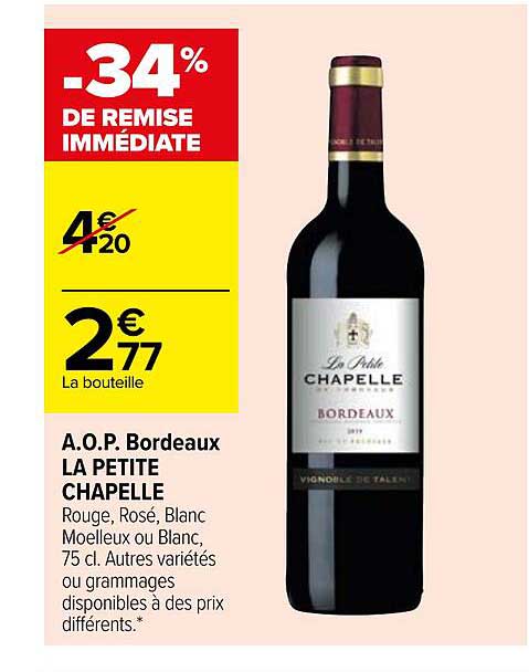 a.o.p. bordeaux la petite chapelle