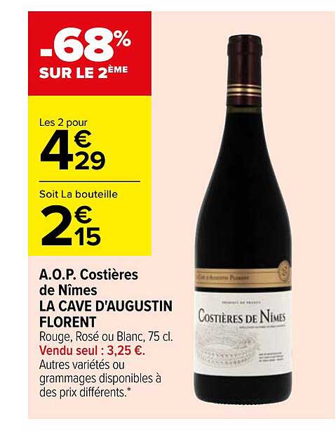 a.o.p. costières de nîmes la cave d'augustin florent